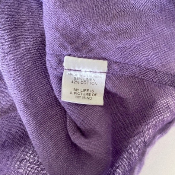 Flax Relaxed Fit Lavender Purple Linen and Cotton Blend Tank Top - Picture 3 of 11